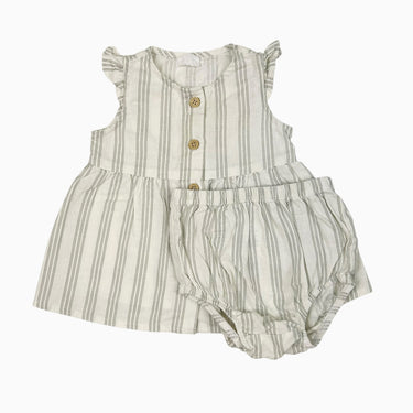 Robe avec bloomer à rayures suge en lin et coton 3M