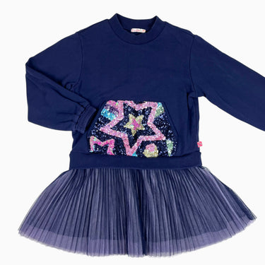 Robe marine avec volant en tulle 8Y