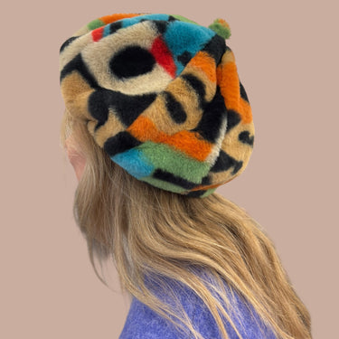 Bérêt multicolore en peluche pour femmes OS