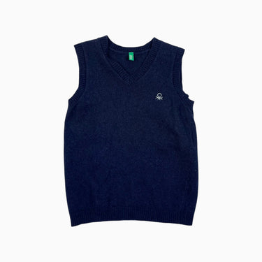 Débardeur marine en laine, cachemire et poly 6-7Y