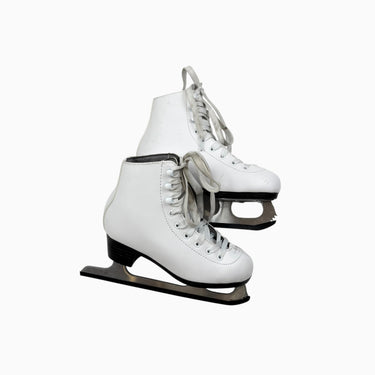 Patins à glace blanc à lacets avec protège-lames 1JR