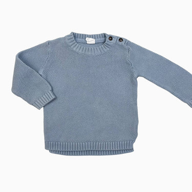 Pull bleu en tricot de coton 9-12M