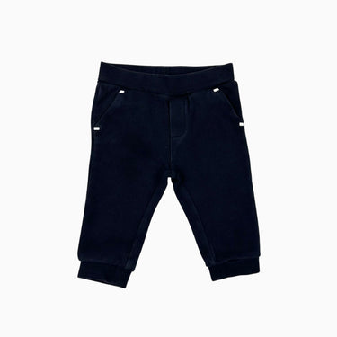 Jogger marine en coton piqué 12M