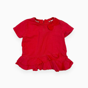 T-shirt fraise en coton avec boucle 6-9M