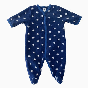 Pyjama en polar bleu capitaine à imprimé étoiles blanches 3M