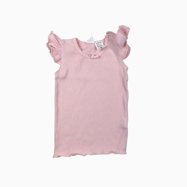 Camisole avec volants rose côtelé 1Y