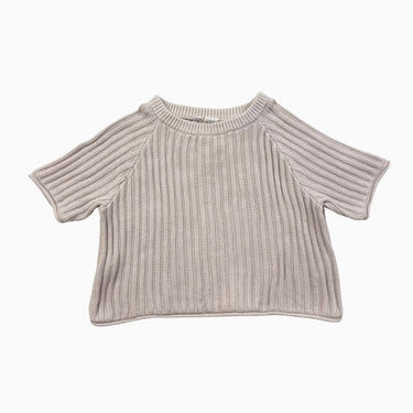 Pull vanille en tricot de coton cotelé 1Y