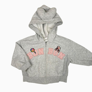 Veste à capuchon grise 'BONBON' 90CM 18-24M
