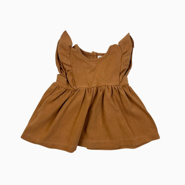 Robe marron en coton spandex 0-3M