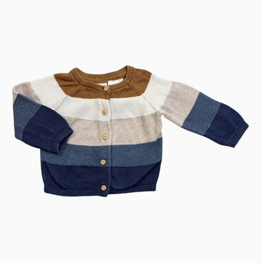 Cardigan à rayures en tricot 2-4M
