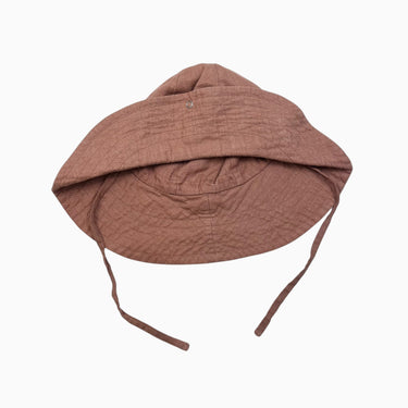 Chapeau soleil terracotta en lin M 3-4Y