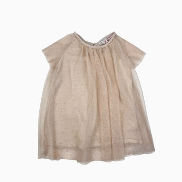 Robe doublée en tulle pêche 18-24M