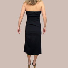 Charger l&#39;image dans la galerie, Robe &#39;strapless&#39; noire en viscose, polyamide et élastane pour femmes S (fit M)
