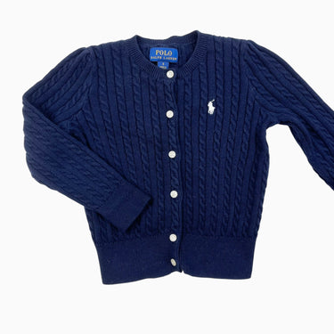 Cardigan marine en tricot torsadé 3Y