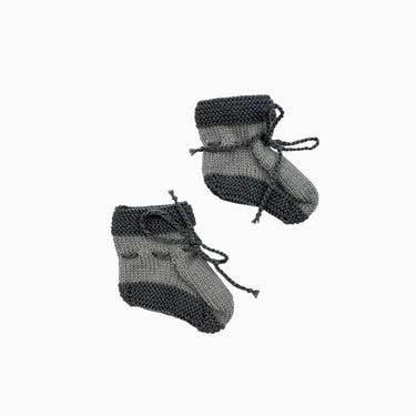 Chausson gris-sauge et charcoal en tricot NB