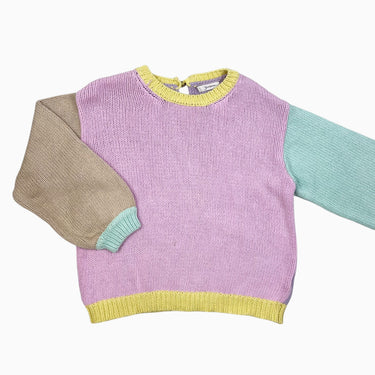 Pull colorblock pastel en tricot 120CM 7Y