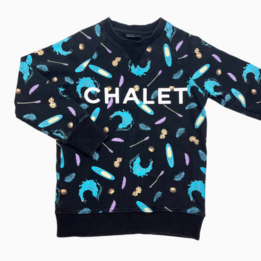 Pull noir surf 'CHALET' 11Y