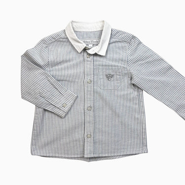 Chemise à rayures bleues et blanches 18M