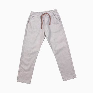 Pantalon rose très pâle en lin 6-7Y