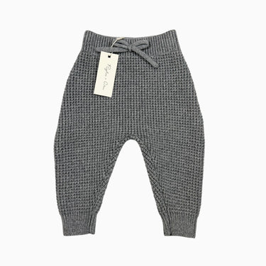 Pantalon gris en tricot de viscose mélangée 3-6M