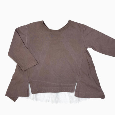 Chandail taupe avec détail blouse au dos 100CM 3Y