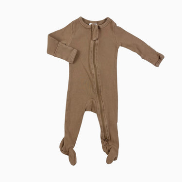 Pyjama latté côtelé en coton et spandex 3-6M