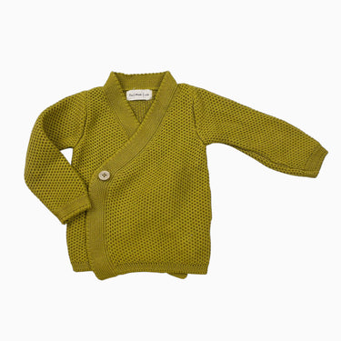 Cardigan anis en tricot de coton 0-3M