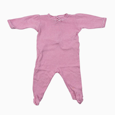 Pyjama à rayures roses avec noeud pois rouge 3M