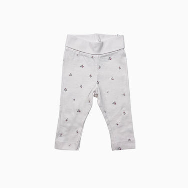 Pantalon rose-crème fleuri 4-6M