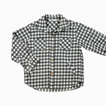 Chemise à vichy grise et blanche en flanelle 4Y