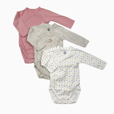 Trio de cache-couche rose, gris et blanc 'coeurs' 3M