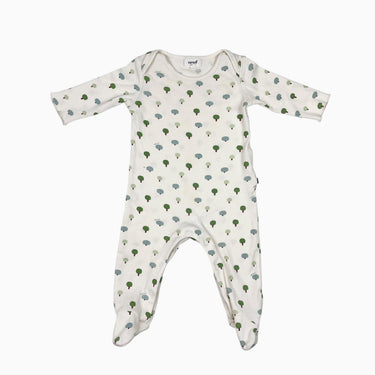 Pyjama vanille 'arbres' en coton pima 0-6M