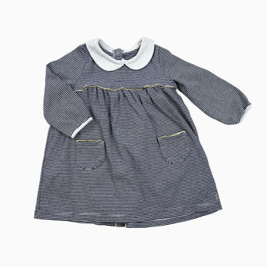 Robe à col claudine à rayures marine 18M