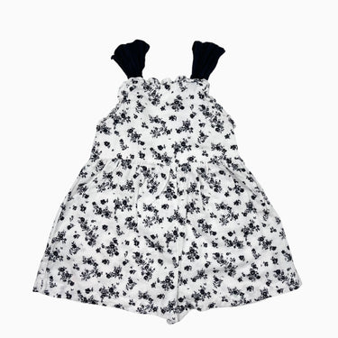 Combi short blanche fleurs noires en lin et coton 3Y