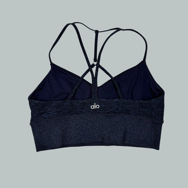 Haut de sport marine chiné au dos croisé pour femmes M