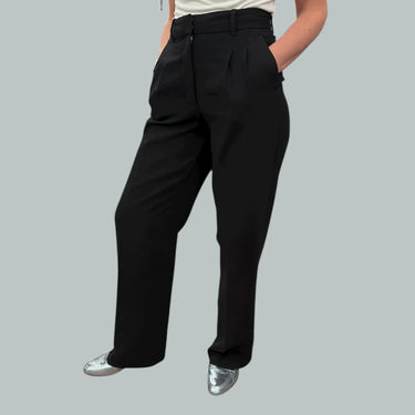 Pantalon noir en poly pour femmes 8US