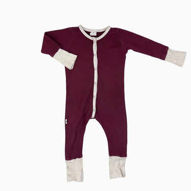 Combi lie de vin en coton gaufré 0-12M