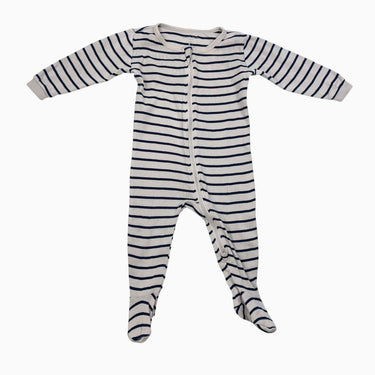 Pyjama beige à rayures marine 9M