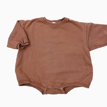 Barboteuse terracotta en coton french terry 1Y