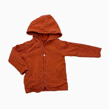 Veste paprika à capuchon à pois 6-9M