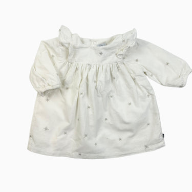 Robe blanche 'étoiles' en corduory 6M