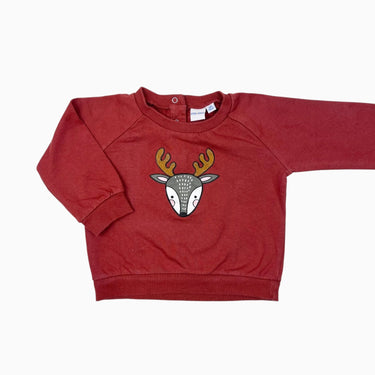 Pull rouge 'renne' 12M