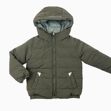 Manteau style puffer eucalyptus réversible olive 3-4Y