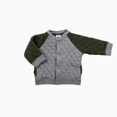 Cardigan gris et olive matelassé 6M