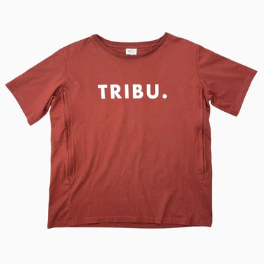 T-shirt d'allaitement rouille avec logo 'TRIBU' L