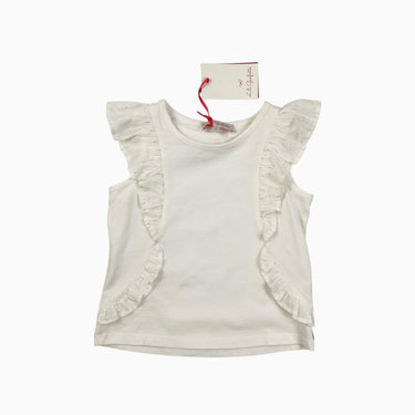 Cami blanche à volants avec fils dorés 3Y