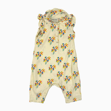 Combi jaune sorbert fleurie en lin et viscose 12M