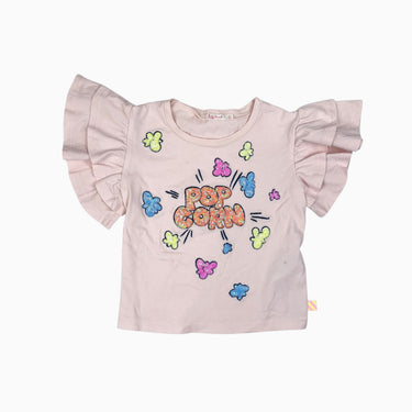 T-shirt rose pâle paillettes 'Pop-corn' 3Y