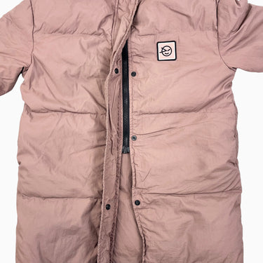 Manteau mi-long marron-prune puffer avec capuchon 8Y