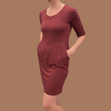 Robe lie de vin en jersey bambou, coton et spandex pour femmes M